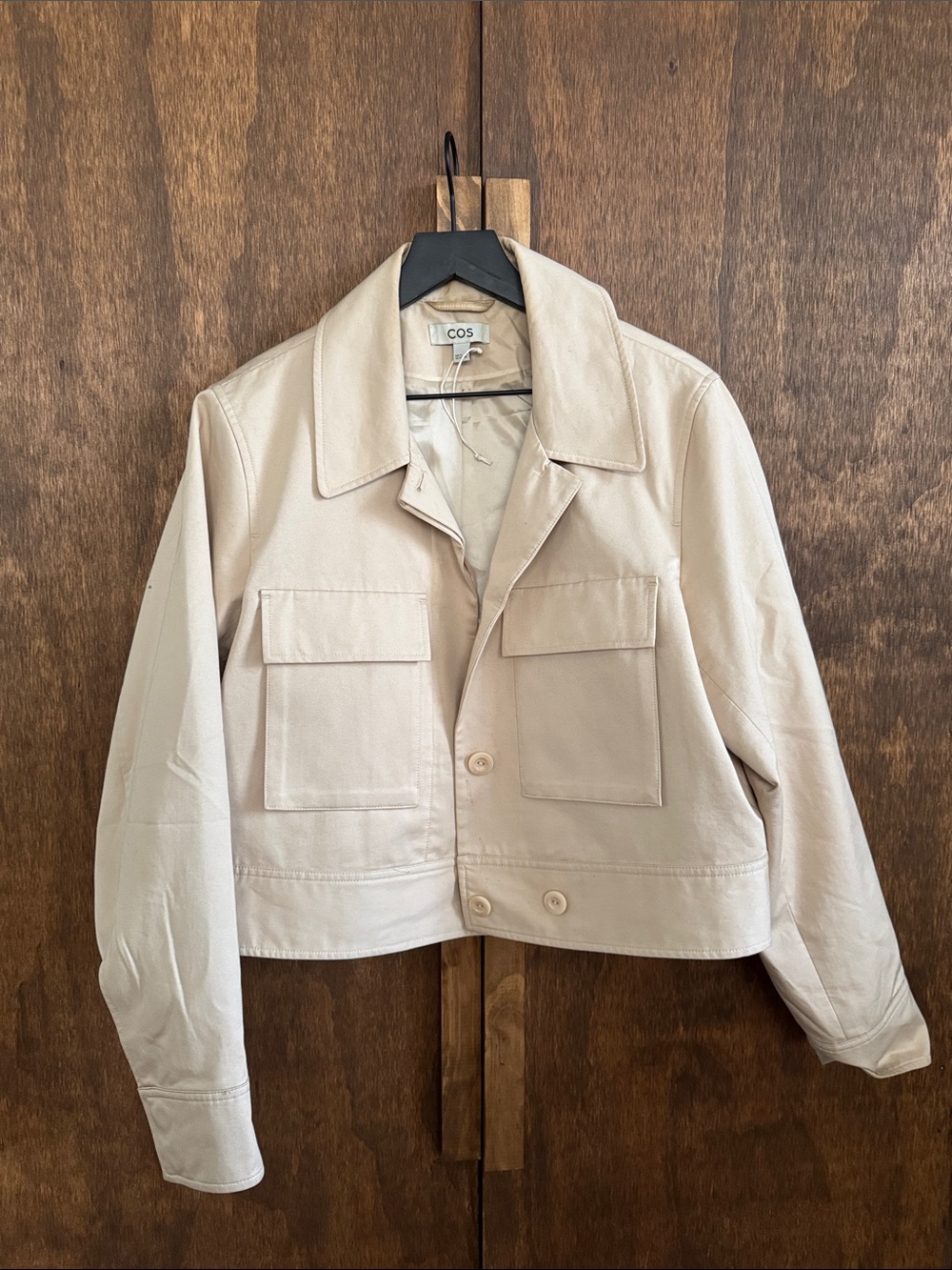 COS Cream-Tone Utility Jacket with Front Flap Pockets